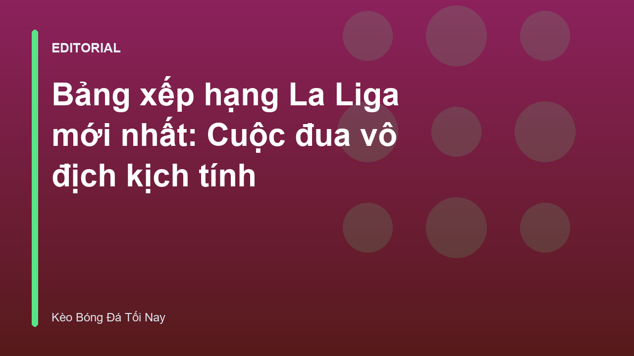 Bảng xếp hạng La Liga mùa giải mới nhất
